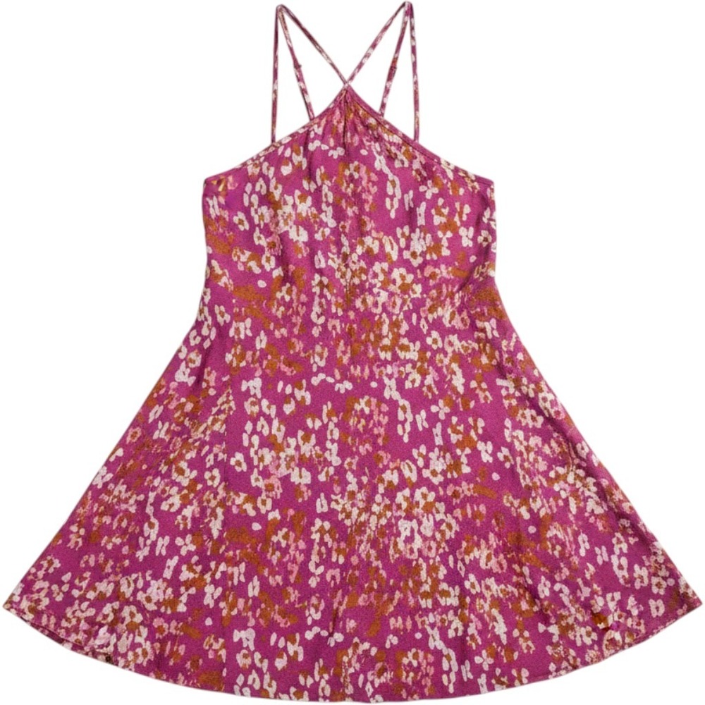 Anthropologie‎ Dress Womens S Pink Floral Strappy Back Swing Cami Tank